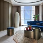 Bold forms and natural textures define an elevated resort living environment